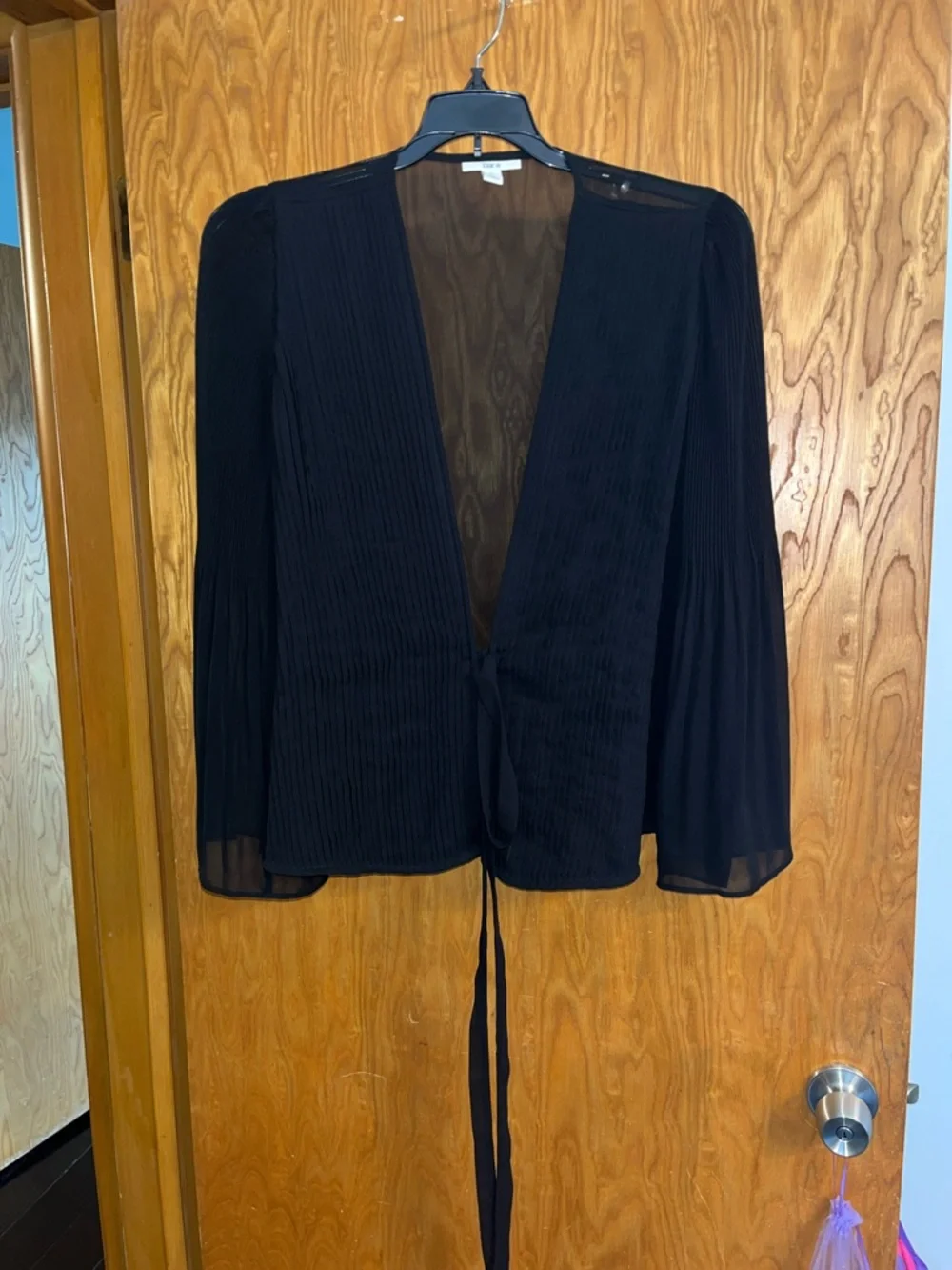 Bar III Black Sheer Open-Front Cardigan
